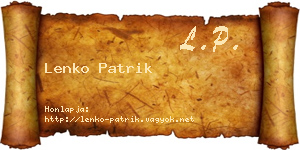 Lenko Patrik névjegykártya